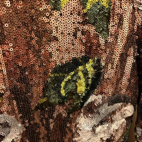 House of Harlow 1960 Lia Top Rose Gold Floral Shirt Sz Small - Picture 4 of 14